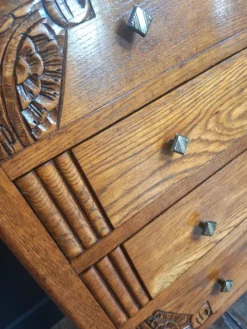 Commode art déco plateau marbre, meuble ancien vintage