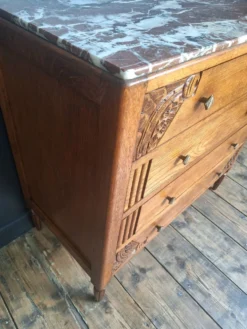 Commode art déco plateau marbre, meuble ancien vintage
