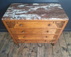 Commode art déco plateau marbre, meuble ancien vintage