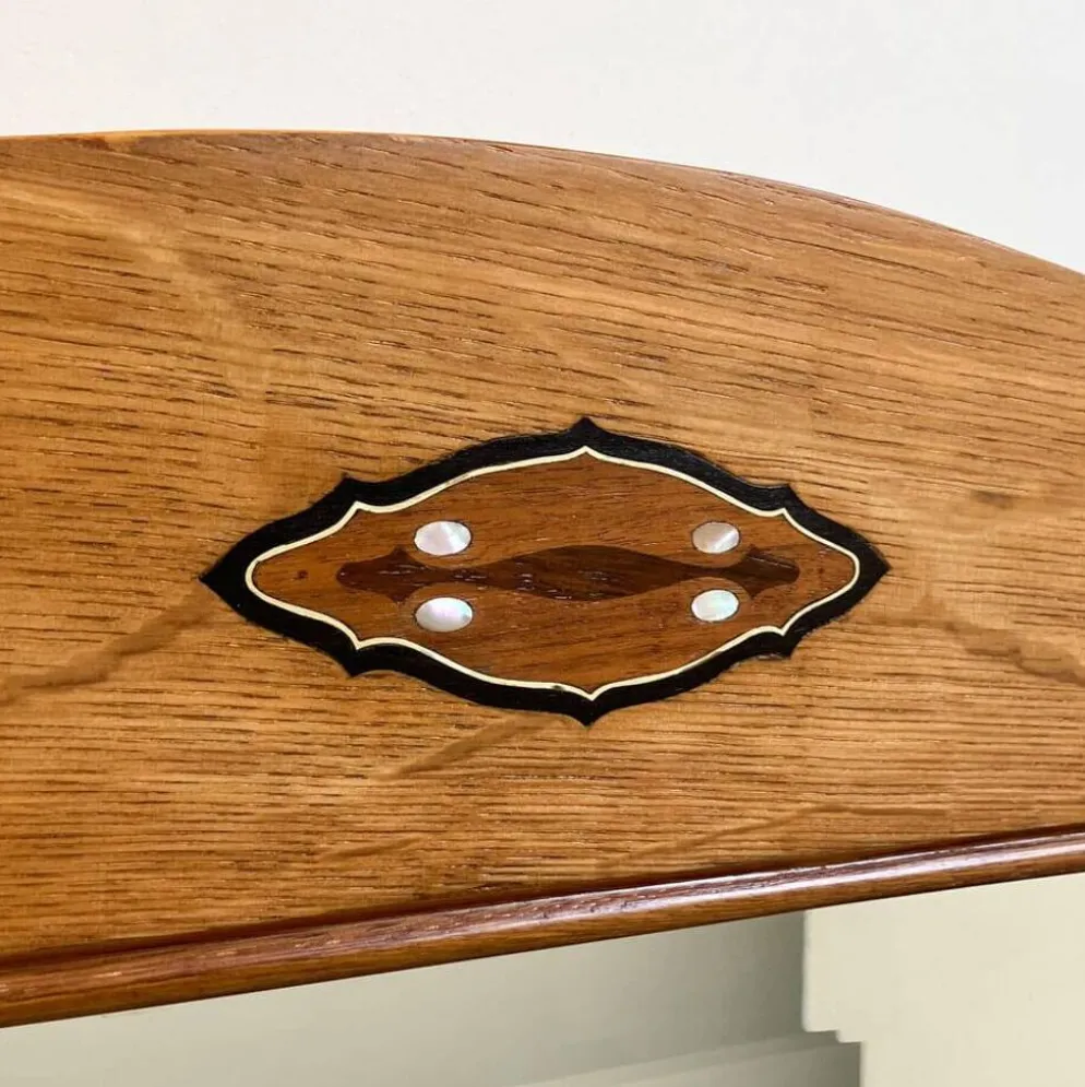 Commode Art nouveau, lavabo en marbre et miroir, chêne, années 1910