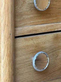Commode asymétrique art déco chêne brut rénovée