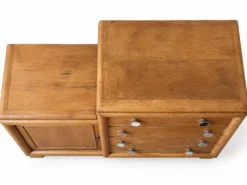 Commode asymétrique art déco chêne brut rénovée