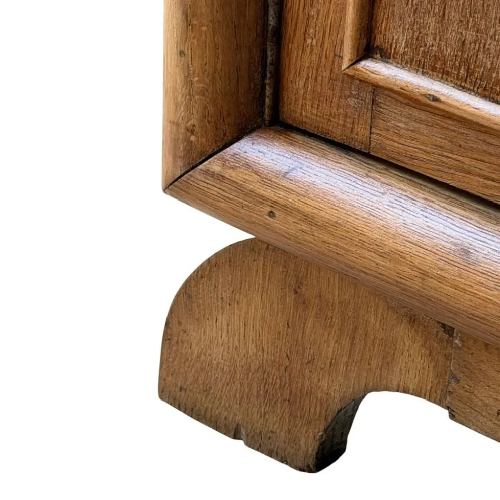 Commode asymétrique art déco chêne brut rénovée