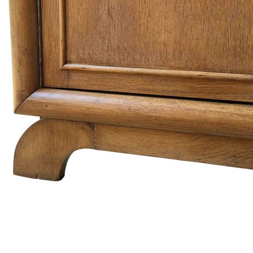 Commode asymétrique art déco chêne brut rénovée