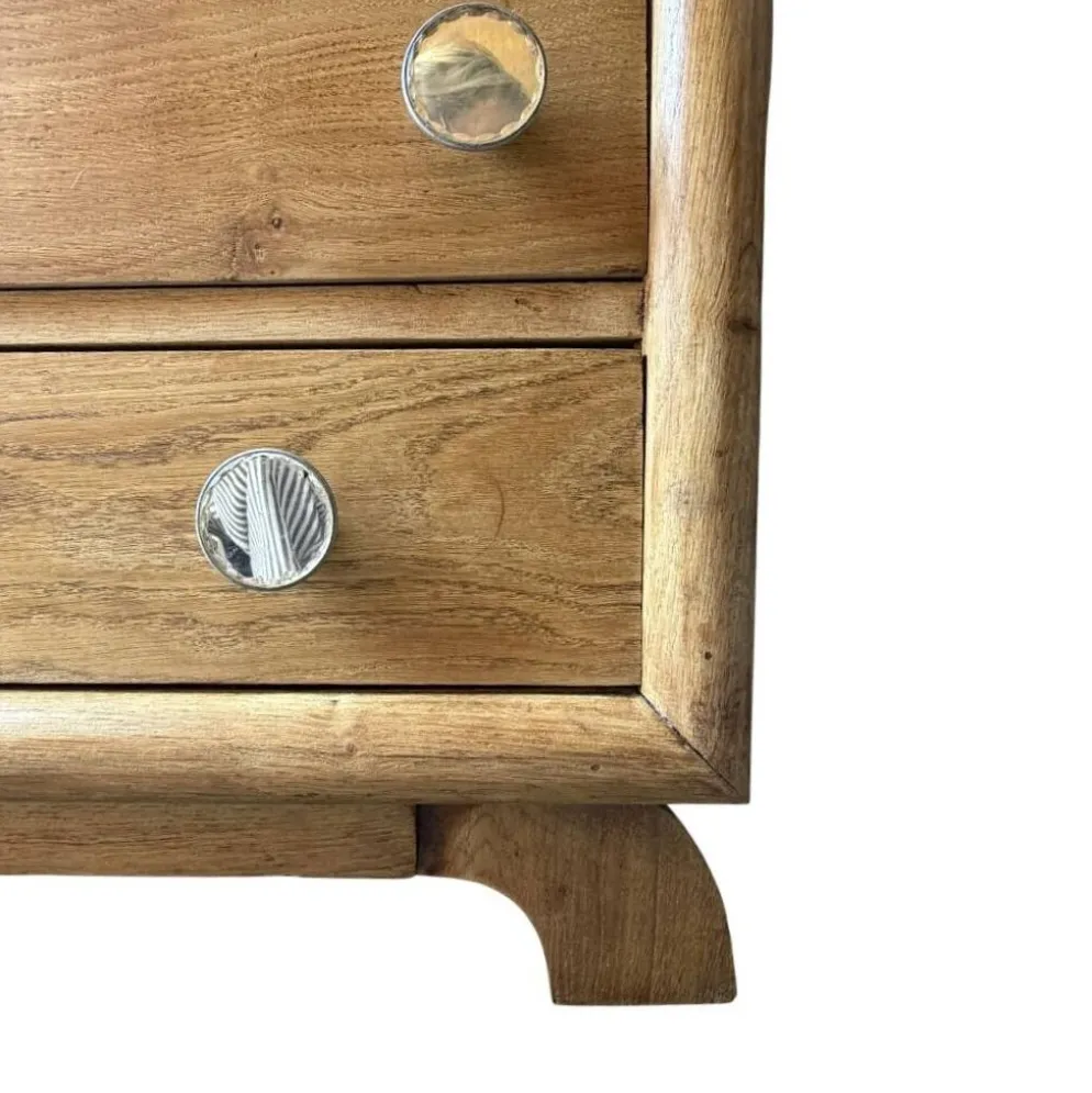 Commode asymétrique art déco chêne brut rénovée