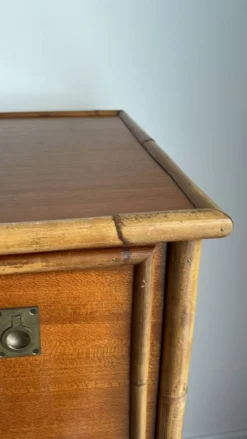 Commode bois et bambou Dalvera, 1970