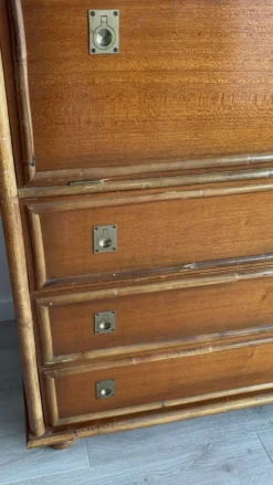 Commode bois et bambou Dalvera, 1970