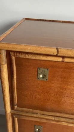 Commode bois et bambou Dalvera, 1970