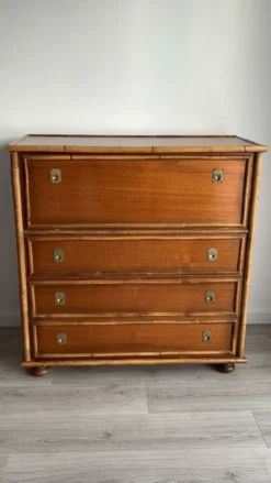 Commode bois et bambou Dalvera, 1970