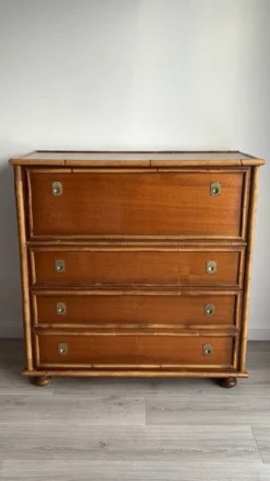 Commode bois et bambou Dalvera, 1970