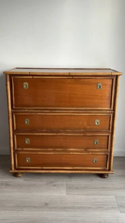 Commode bois et bambou Dalvera, 1970
