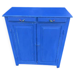 Commode bois peint bleu Majorelle