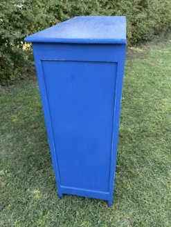 Commode bois peint bleu Majorelle