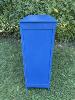 Commode bois peint bleu Majorelle