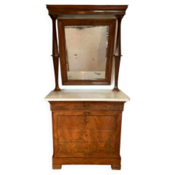 Commode coifeuse Louis Philippe en acajou et placage XIX siècle