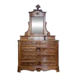 Commode coiffeuse en noyer fin 19ème siècle