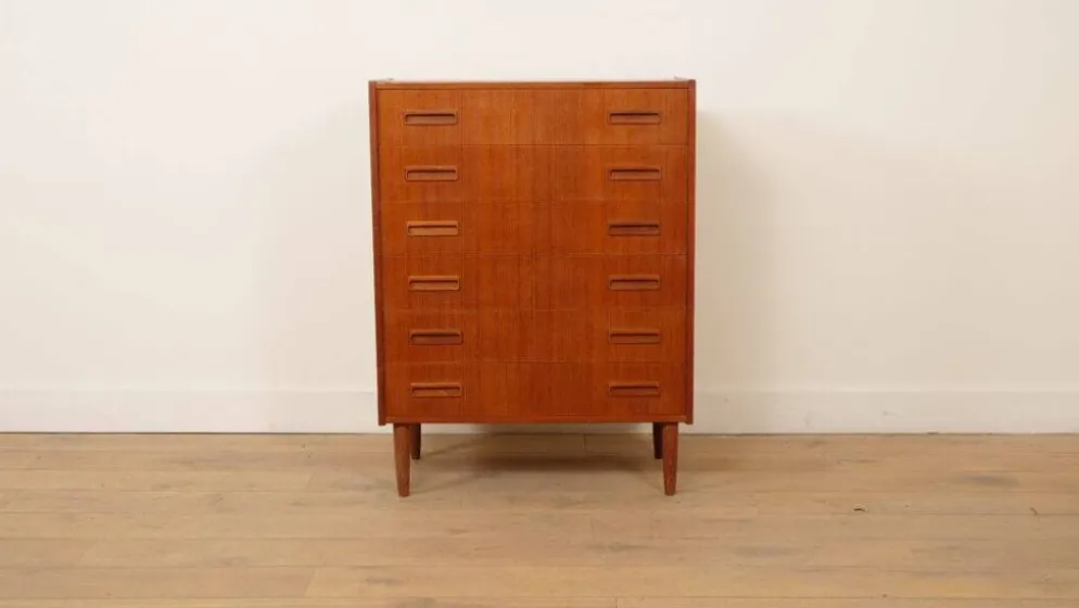 Commode danoise en teck, 6 tiroirs