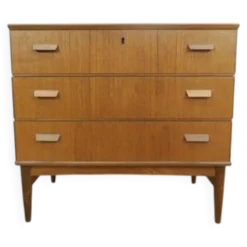 Commode danoise 3 tiroirs en teck, Danemark 1960
