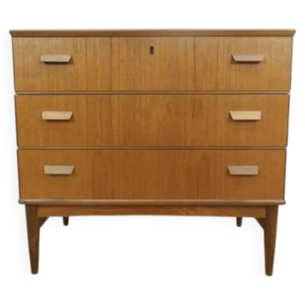 Commode danoise 3 tiroirs en teck, Danemark 1960