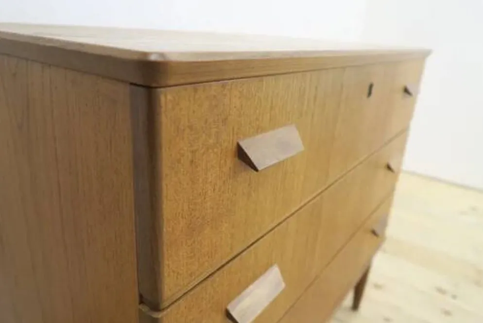 Commode danoise 3 tiroirs en teck, Danemark 1960