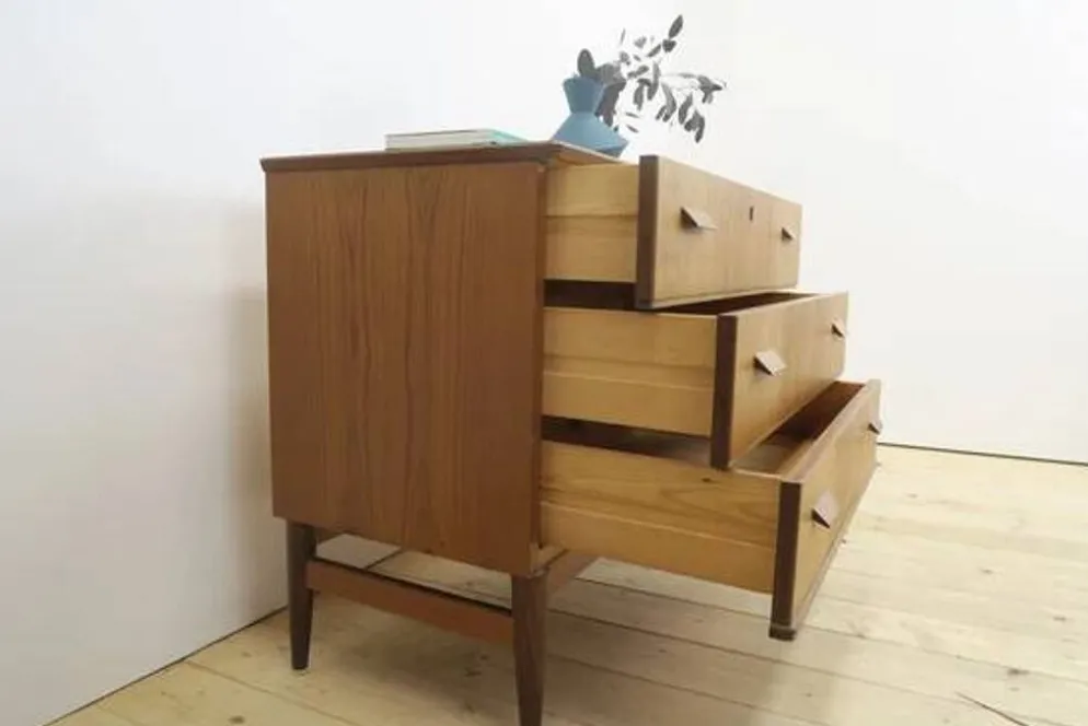 Commode danoise 3 tiroirs en teck, Danemark 1960