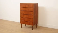 Commode danoise 6 tiroirs vintage en teck