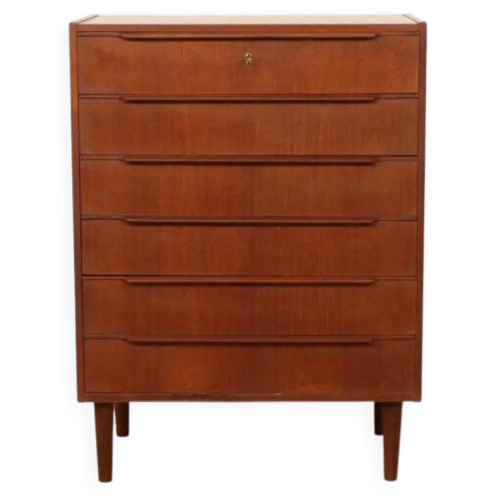 Commode danoise vintage | Teck | 6 tiroirs | 100 cm