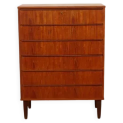 Commode danoise vintage | Teck | 6 tiroirs | 106 cm