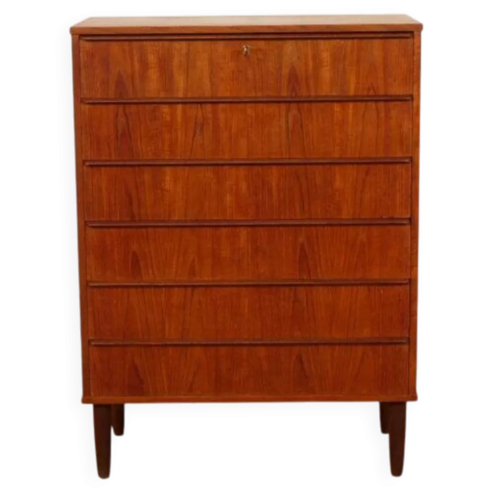 Commode danoise vintage | Teck | 6 tiroirs | 106 cm