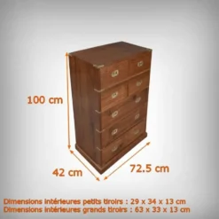 Commode de Marine en Teck, Inde – XXe