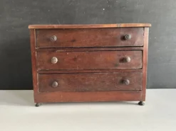 Commode de maîtrise miniature en bois, XIXe siècle