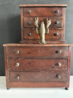 Commode de maîtrise miniature en bois, XIXe siècle