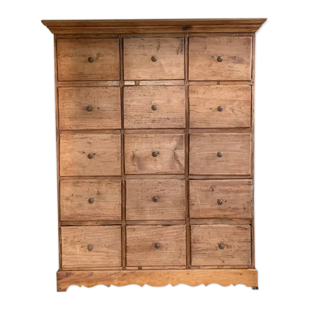Commode de mercerie, meuble de métier vintage