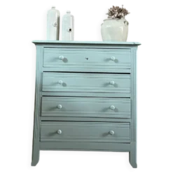 Commode de style Art Déco verte (rénovée)