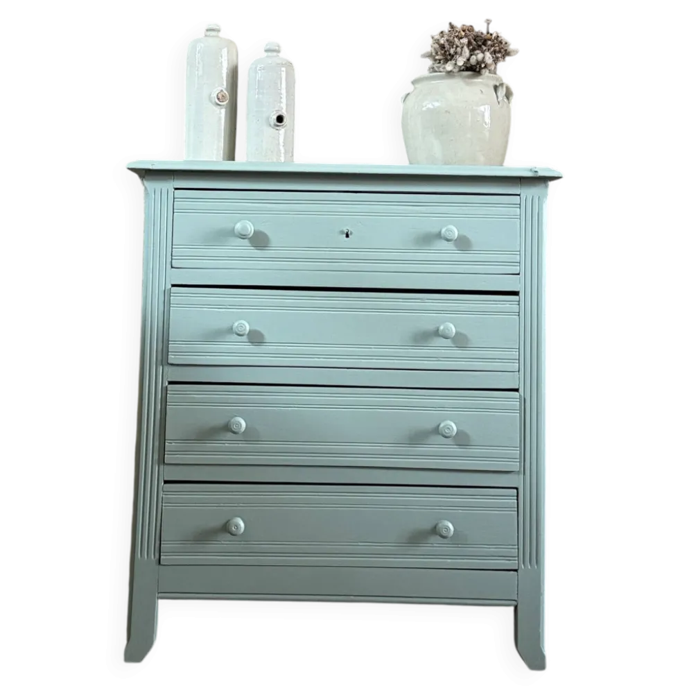 Commode de style Art Déco verte (rénovée)