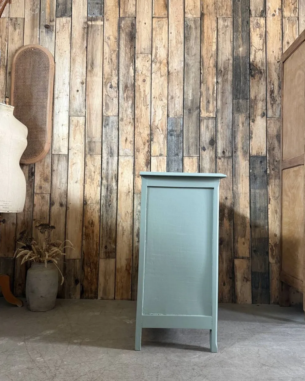 Commode de style Art Déco verte (rénovée)