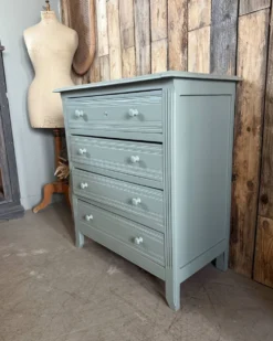 Commode de style Art Déco verte (rénovée)