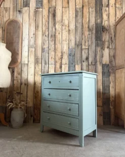 Commode de style Art Déco verte (rénovée)