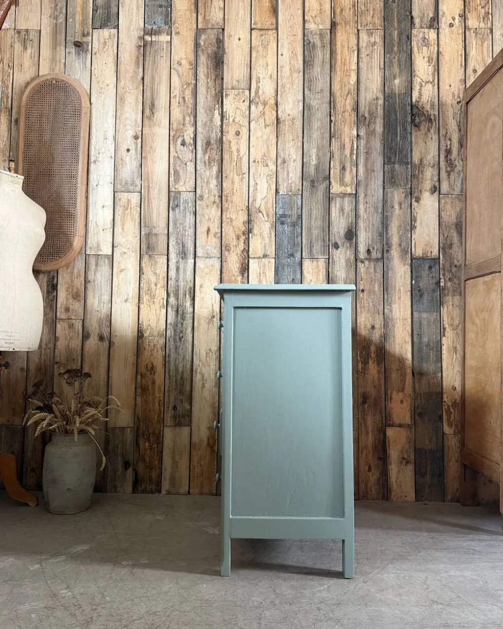 Commode de style Art Déco verte (rénovée)