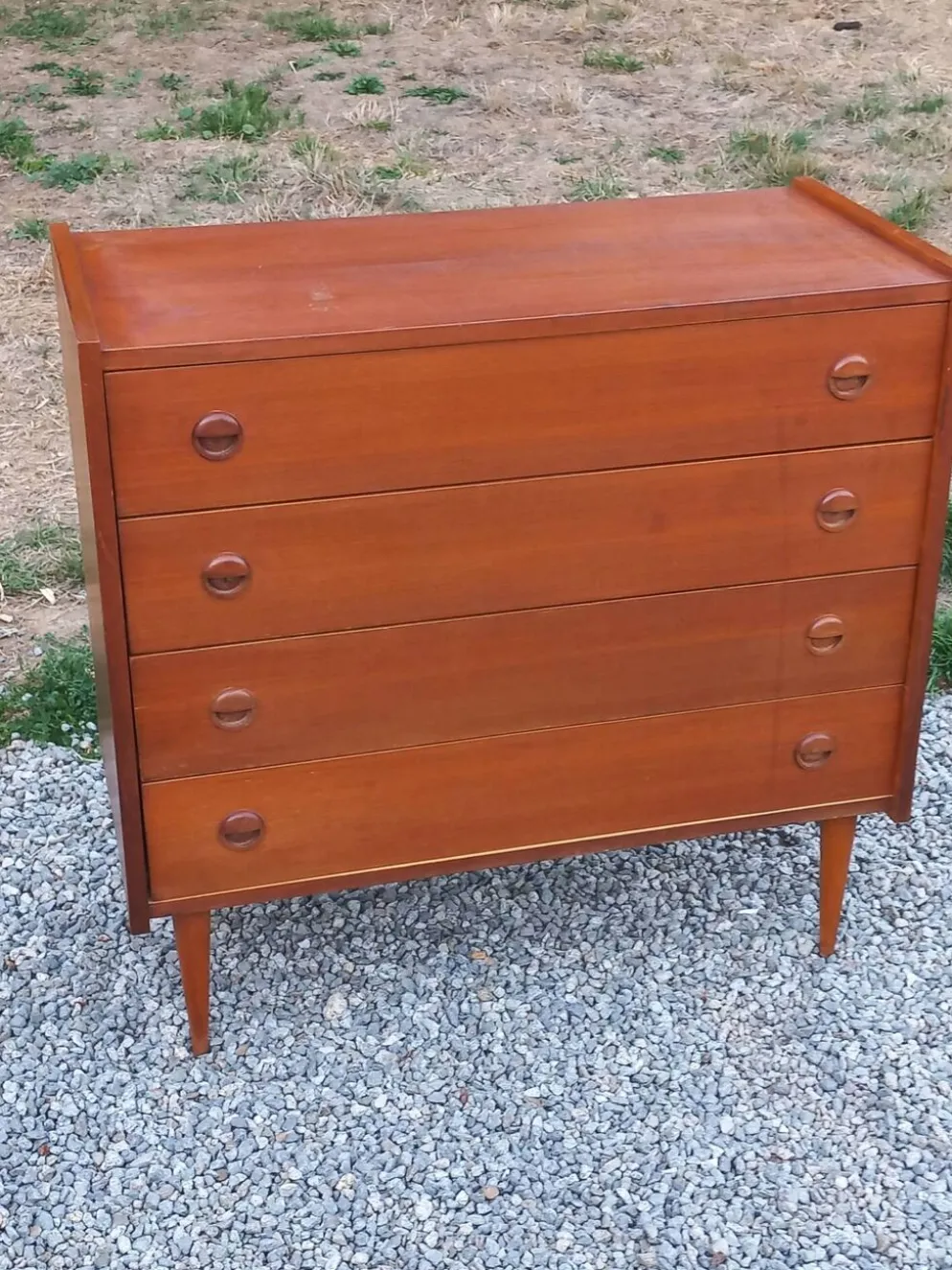 Commode de style scandinave en teck des années 70 4 tiroirs