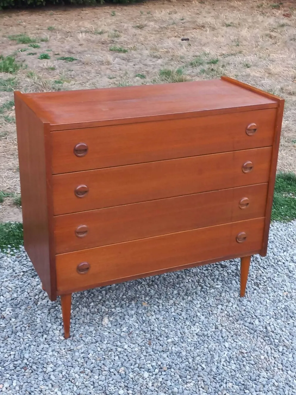 Commode de style scandinave en teck des années 70 4 tiroirs