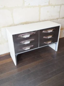 Commode DF-2000 de Raymond Loewy – chromée – Design Space Age age