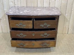Commode d'époque Régence en amarante et dessus marbre XVIIIème