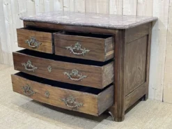 Commode d'époque Régence en amarante et dessus marbre XVIIIème