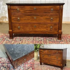 Commode Empire en acajou et dessus marbre XIXème