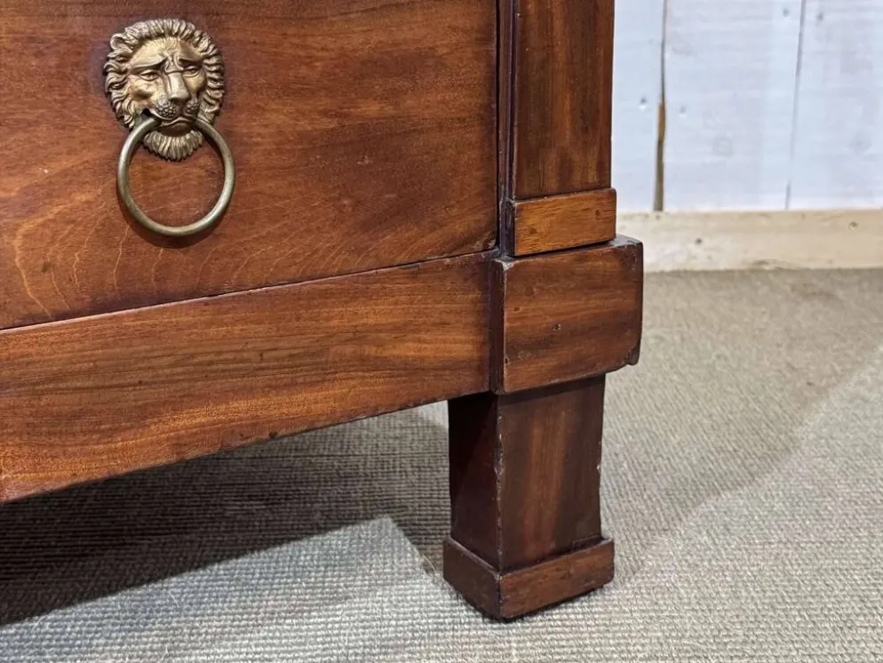 Commode Empire en acajou et dessus marbre XIXème