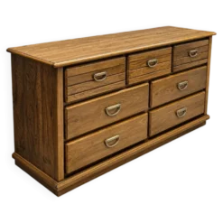 Commode en bois de chêne avec 7 tiroirs par Florida Furniture Industries / années 1980 /