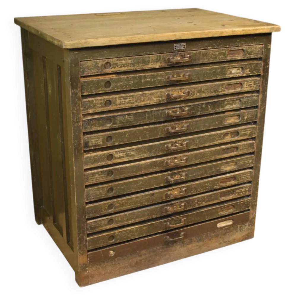 Commode en bois laqué de l'atelier de gravure sur bois du 20e siècle