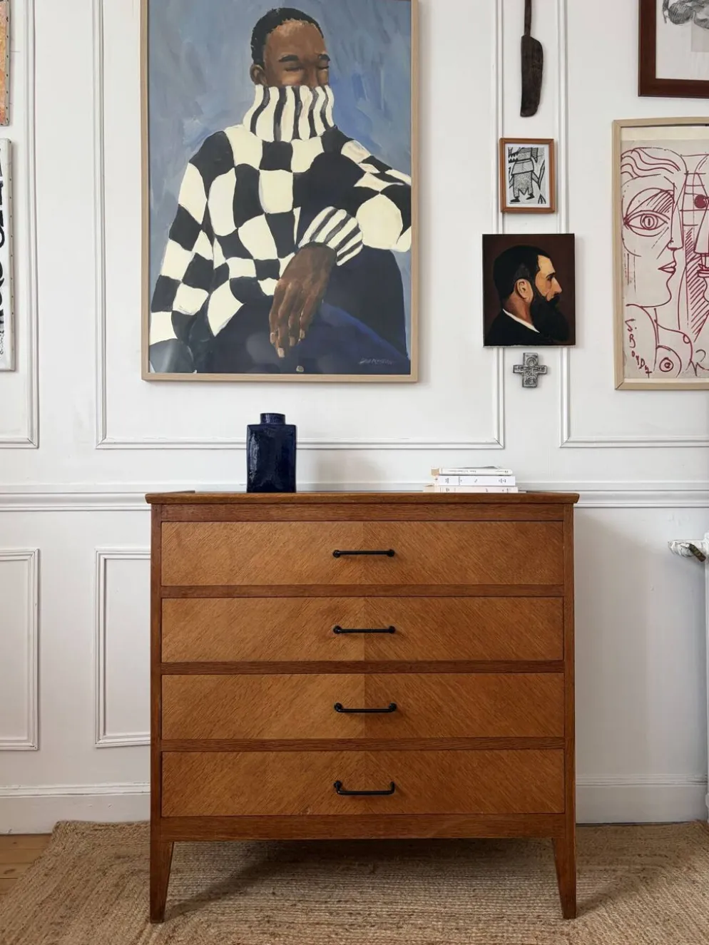 Commode en chêne années 50/60 vintage