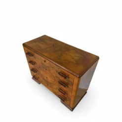 Commode en noyer burl art déco italien, années 1940